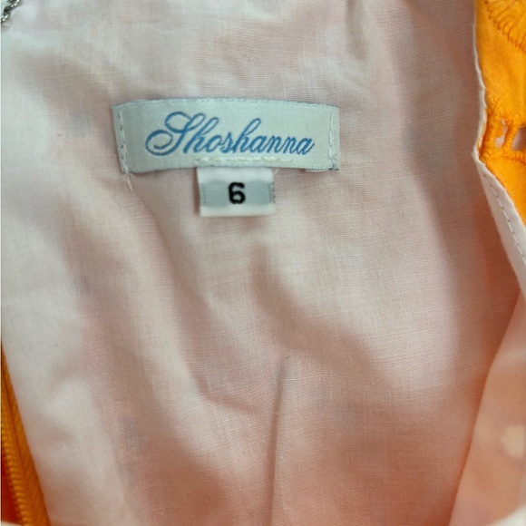 Shoshanna Tangerine Orange Eyelet Short Sleeve Dress Womens size 6 - Picture 4 of 6